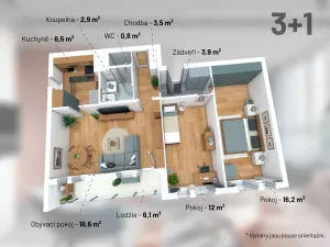 Prodej bytu 3+kk, Praha, Habrová, 66 m2