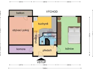 Pronájem bytu 2+1, Jindřichův Hradec - Otín, 59 m2