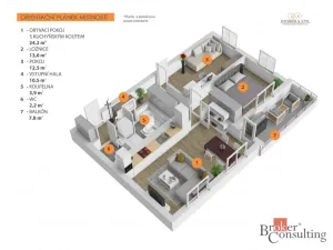 Prodej bytu 3+kk, Praha - Vysočany, Svatošových, 79 m2