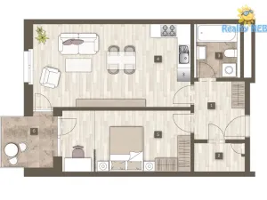 Pronájem bytu 2+kk, Praha - Stodůlky, Mukařovského, 60 m2