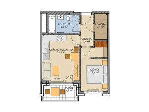 Prodej bytu 2+kk, Praha, Bartůňkova, 41 m2