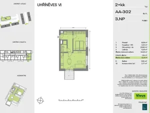 Prodej bytu 2+kk, Praha - Uhříněves, Karla Guta, 48 m2