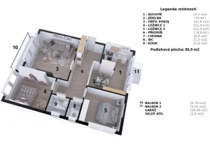 Pronájem bytu 3+1, Olomouc, Zamykalova, 82 m2
