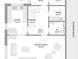 Prodej rodinného domu, Škvorec, 142 m2