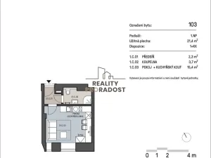 Pronájem bytu 1+kk, Brno, Mathonova, 22 m2