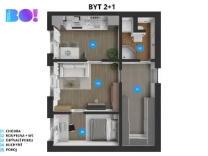 Prodej bytu 2+1, Třinec, Sosnová, 42 m2
