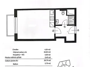 Pronájem bytu 1+kk, Olomouc, Edmunda Husserla, 34 m2