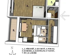 Pronájem bytu 1+1, Brno, Horácké náměstí, 44 m2