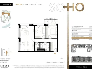 Prodej bytu 3+kk, Praha - Holešovice, V háji, 91 m2