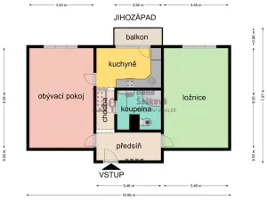 Pronájem bytu 2+1, Jindřichův Hradec - Jindřichův Hradec III, sídliště Vajgar, 59 m2