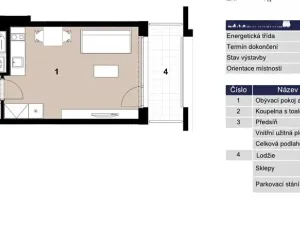 Pronájem bytu 1+kk, Praha - Vysočany, Poděbradská, 30 m2