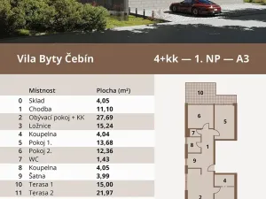 Prodej bytu 4+kk, Čebín, 93 m2