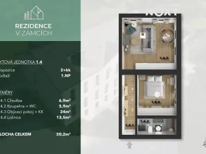 Prodej bytu 2+kk, Praha - Bohnice, V Zámcích, 52 m2