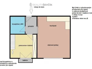 Pronájem bytu 2+kk, České Budějovice - České Budějovice 6, Žižkova tř., 62 m2