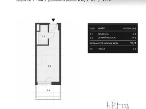 Prodej bytu 1+kk, Brno, Košuličova, 24 m2