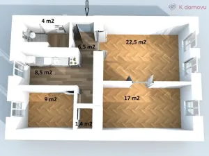 Pronájem bytu 3+1, Brno - Veveří, Grohova, 70 m2