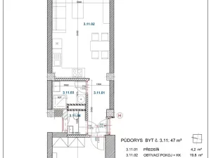 Pronájem bytu 2+kk, Ostrava, 30. dubna, 47 m2