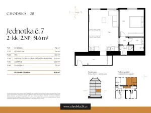 Prodej bytu 2+kk, Praha - Vinohrady, Chodská, 52 m2