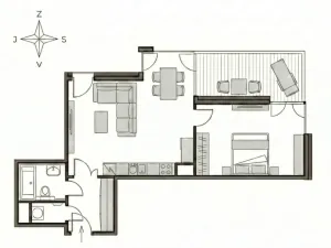 Pronájem bytu 2+kk, Praha - Holešovice, Sanderova, 63 m2