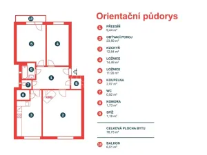 Prodej bytu 3+1, Praha - Vinohrady, Krátká, 79 m2