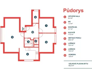 Prodej bytu 3+1, Jesenice, Platanová, 84 m2