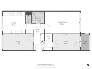 Prodej bytu 3+1, Praha - Černý Most, Vybíralova, 77 m2