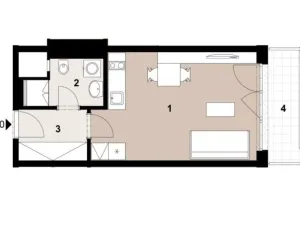 Pronájem bytu 1+kk, Praha - Hloubětín, Poděbradská, 32 m2