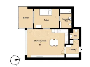 Pronájem bytu 2+kk, Dolní Břežany, Náměstí Na Sádkách, 58 m2