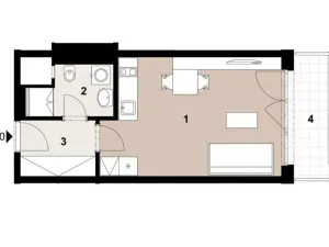 Pronájem bytu 1+kk, Praha - Hloubětín, Poděbradská, 32 m2