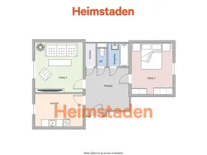 Pronájem bytu 2+1, Ostrava - Poruba, Budovatelská, 59 m2