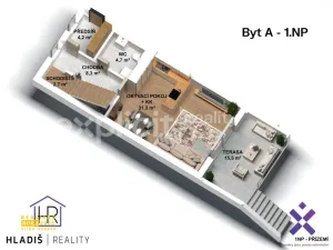 Prodej bytu 4+kk, Dolní Němčí, Polní, 98 m2