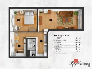 Pronájem bytu 2+1, Praha - Modřany, Klostermannova, 53 m2