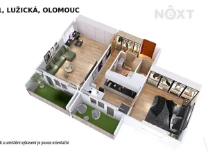 Pronájem bytu 2+1, Olomouc, Lužická, 56 m2