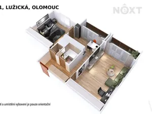 Pronájem bytu 2+1, Olomouc, Lužická, 56 m2