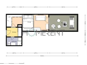 Pronájem bytu 1+kk, Praha - Letňany, Malkovského, 28 m2