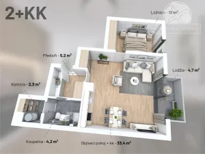 Prodej bytu 2+kk, Praha - Vysočany, Kolmá, 61 m2