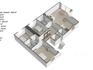 Pronájem bytu 4+kk, Praha - Šeberov, Na proutcích, 132 m2