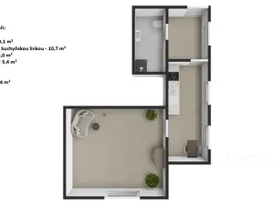 Pronájem atypického bytu, Praha - Šeberov, Na proutcích, 33 m2