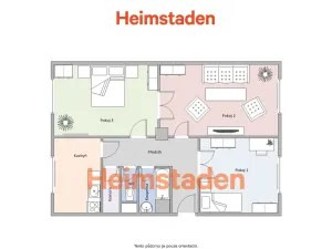 Pronájem bytu 3+1, Ostrava - Mariánské Hory, Zelená, 73 m2
