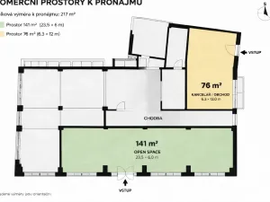 Pronájem obchodního prostoru, Třešť, Franze Kafky, 76 m2