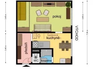 Pronájem bytu 1+1, Jindřichův Hradec - Jindřichův Hradec III, sídliště Vajgar, 40 m2