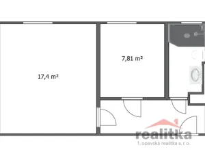 Pronájem bytu 2+kk, Opava - Předměstí, Těšínská, 35 m2