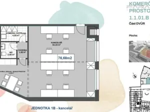 Pronájem kanceláře, Praha - Strašnice, Průběžná, 77 m2