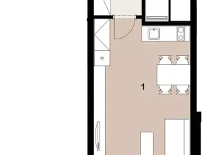 Pronájem bytu 1+kk, Praha - Vysočany, Kabešova, 41 m2