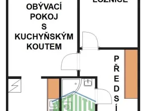 Pronájem bytu 2+kk, Praha - Stodůlky, Běhounkova, 43 m2