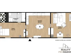 Pronájem bytu 2+1, Třebotov, Hlavní, 80 m2