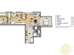 Prodej bytu 2+kk, Tábor, Kpt. Jaroše, 62 m2