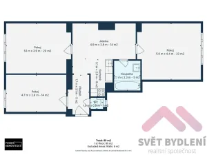 Pronájem bytu 3+1, Praha - Nusle, Na Pankráci, 89 m2