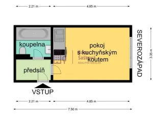Pronájem bytu 1+kk, Jindřichův Hradec - Jindřichův Hradec II, Nádražní, 23 m2