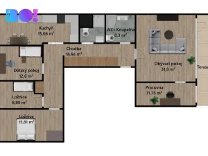 Prodej bytu 4+1, Praha, Přádova, 123 m2